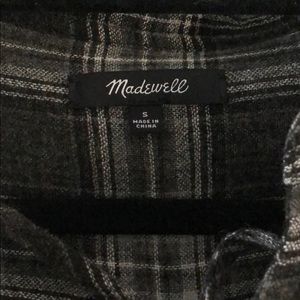 Madewell Charcoal Plaid Tie Up Top